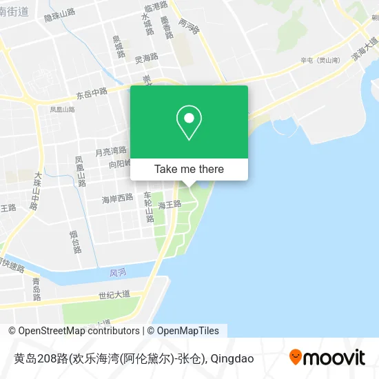 黄岛208路(欢乐海湾(阿伦黛尔)-张仓) map