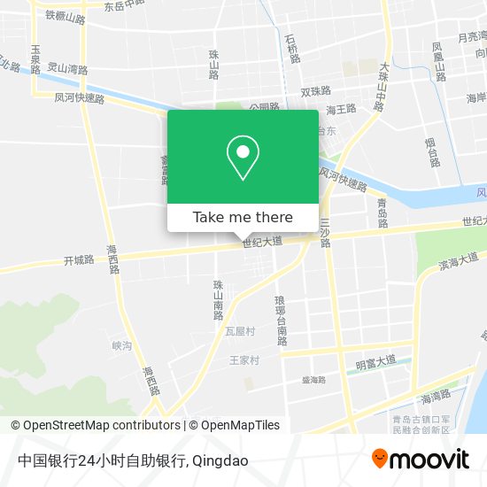 中国银行24小时自助银行 map