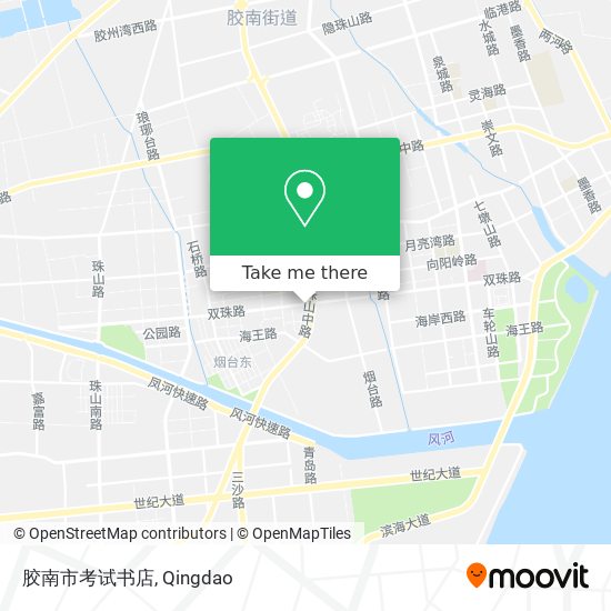 胶南市考试书店 map