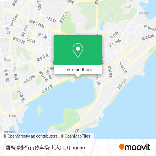 唐岛湾步行街停车场-出入口 map