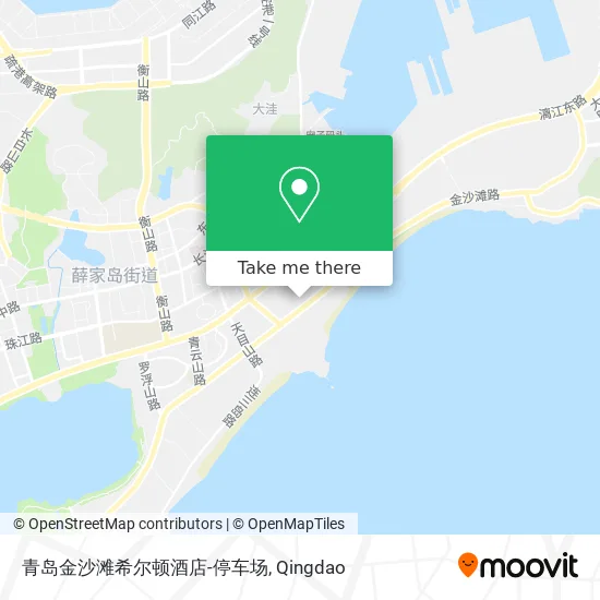 青岛金沙滩希尔顿酒店-停车场 map