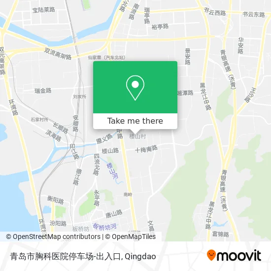 青岛市胸科医院停车场-出入口 map