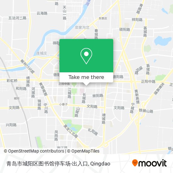 青岛市城阳区图书馆停车场-出入口 map