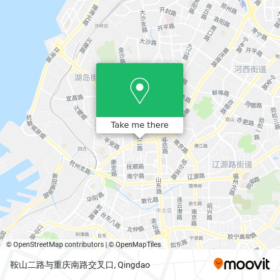 鞍山二路与重庆南路交叉口 map