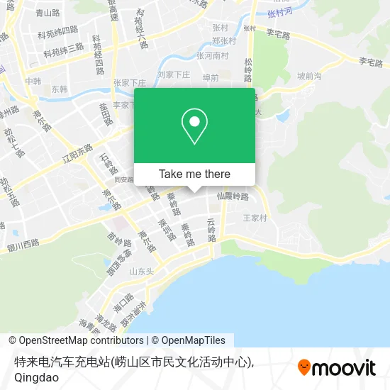 特来电汽车充电站(崂山区市民文化活动中心) map