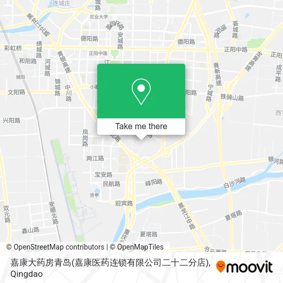 嘉康大药房青岛(嘉康医药连锁有限公司二十二分店) map