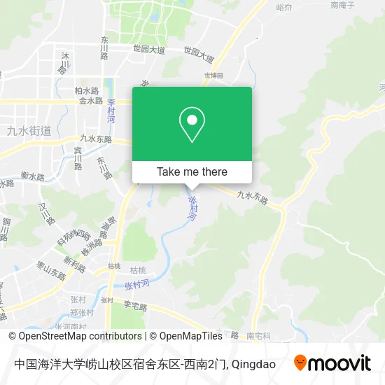 中国海洋大学崂山校区宿舍东区-西南2门 map
