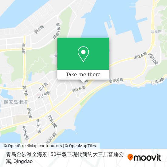 青岛金沙滩全海景150平双卫现代简约大三居普通公寓 map