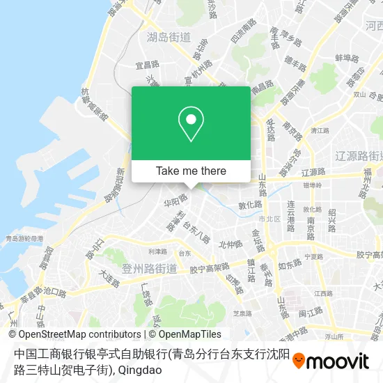 中国工商银行银亭式自助银行(青岛分行台东支行沈阳路三特山贺电子街) map