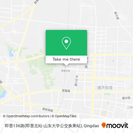 即墨136路(即墨北站-山东大学公交换乘站) map