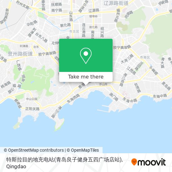 特斯拉目的地充电站(青岛良子健身五四广场店站) map