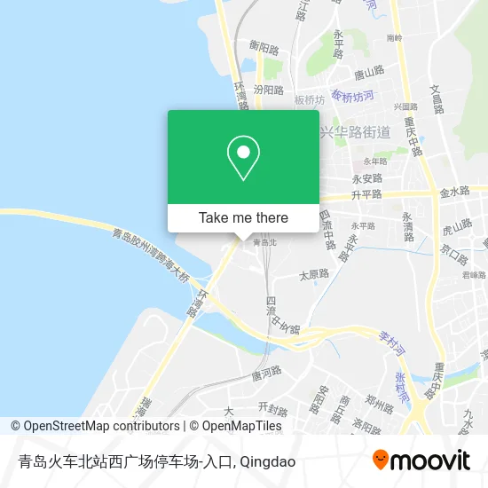 青岛火车北站西广场停车场-入口 map