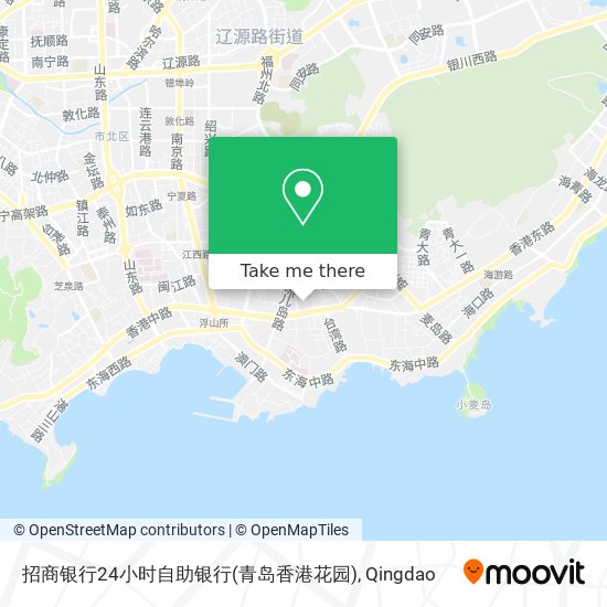 招商银行24小时自助银行(青岛香港花园) map