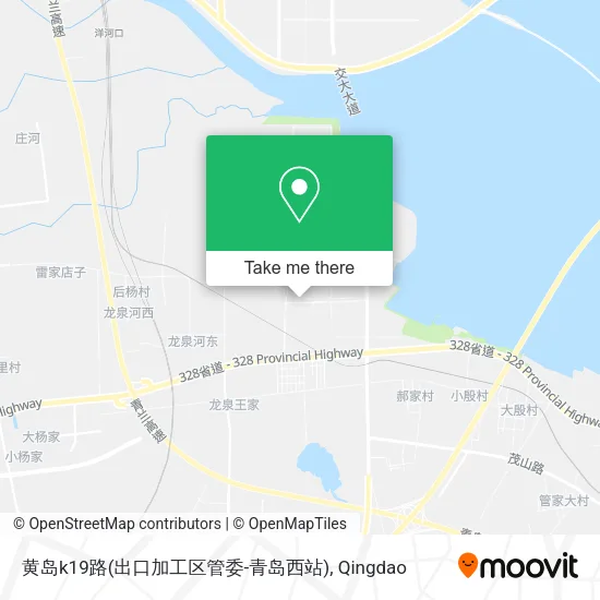 黄岛k19路(出口加工区管委-青岛西站) map