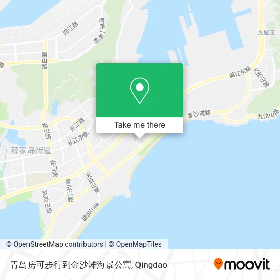 青岛房可步行到金沙滩海景公寓 map