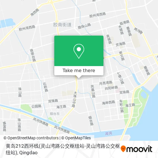 黄岛212西环线(灵山湾路公交枢纽站-灵山湾路公交枢纽站) map