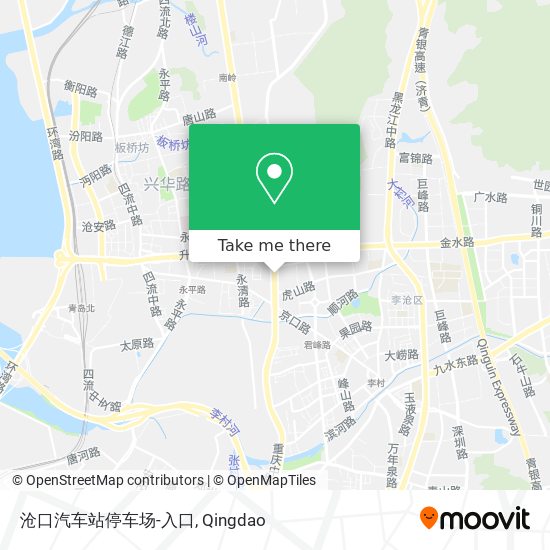 沧口汽车站停车场-入口 map