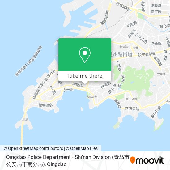 Qingdao Police Department - Shi'nan Division (青岛市公安局市南分局) map