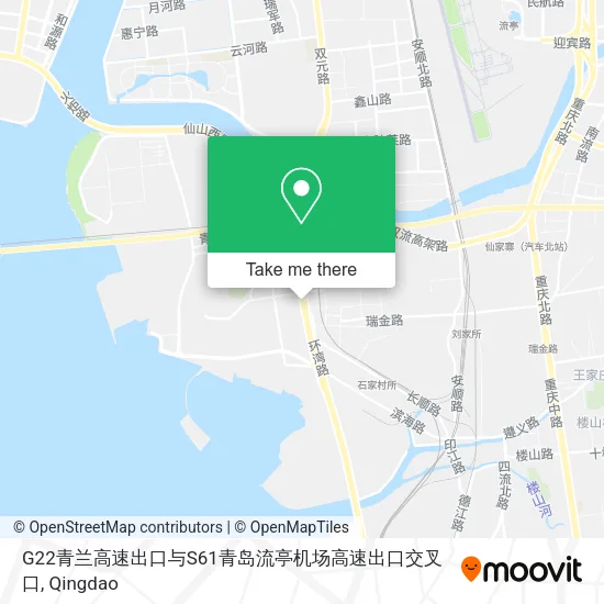 G22青兰高速出口与S61青岛流亭机场高速出口交叉口 map