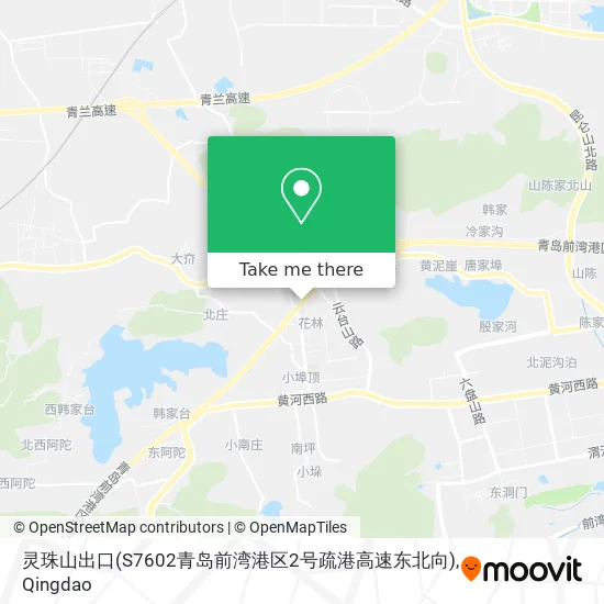 灵珠山出口(S7602青岛前湾港区2号疏港高速东北向) map