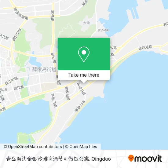 青岛海边金银沙滩啤酒节可做饭公寓 map