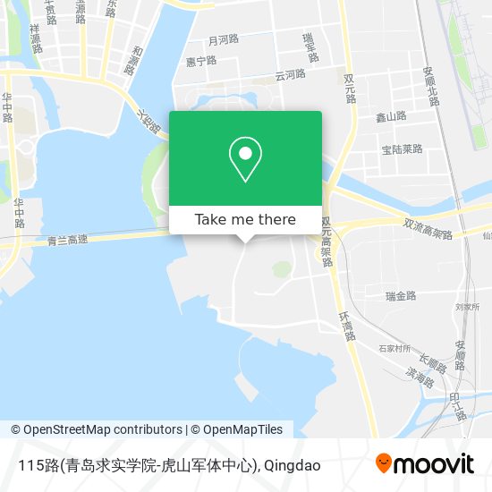 115路(青岛求实学院-虎山军体中心) map
