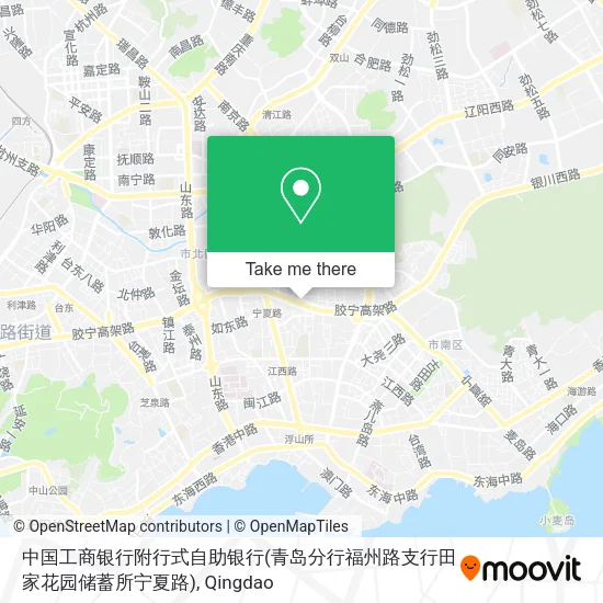 中国工商银行附行式自助银行(青岛分行福州路支行田家花园储蓄所宁夏路) map
