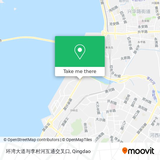 环湾大道与李村河互通交叉口 map