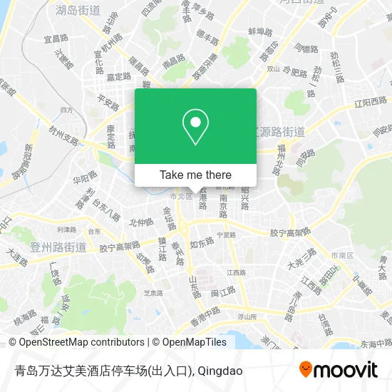 青岛万达艾美酒店停车场(出入口) map
