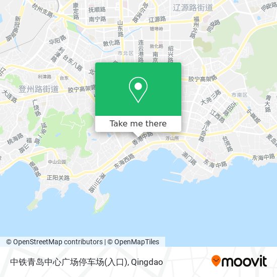 中铁青岛中心广场停车场(入口) map