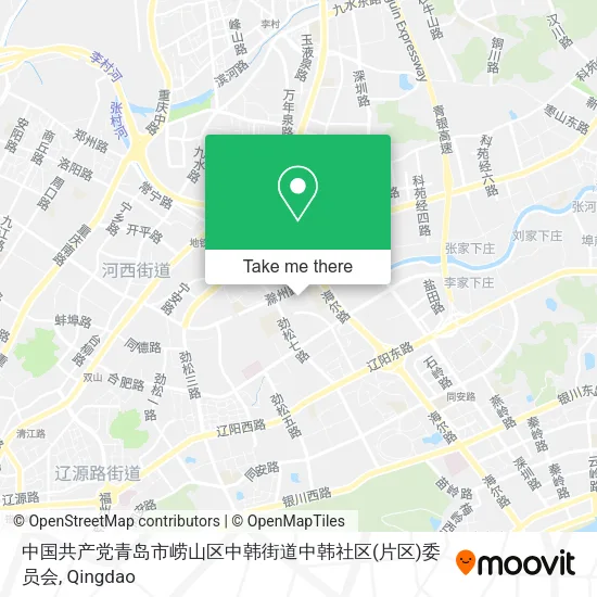 中国共产党青岛市崂山区中韩街道中韩社区(片区)委员会 map