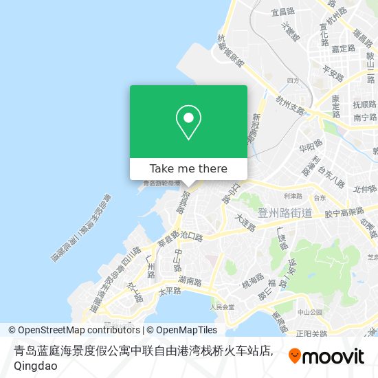 青岛蓝庭海景度假公寓中联自由港湾栈桥火车站店 map