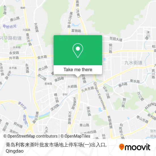青岛利客来茶叶批发市场地上停车场(一)出入口 map