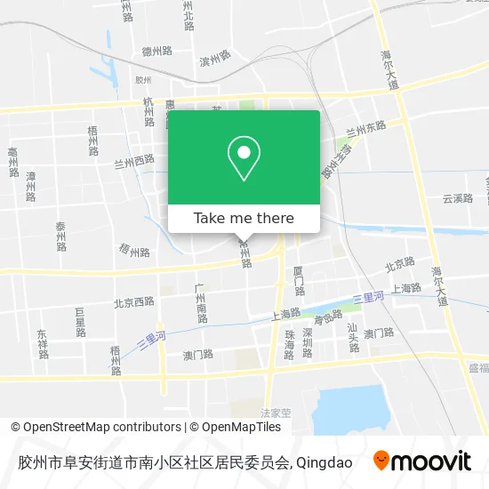 胶州市阜安街道市南小区社区居民委员会 map