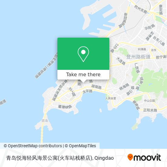 青岛悦海轻风海景公寓(火车站栈桥店) map