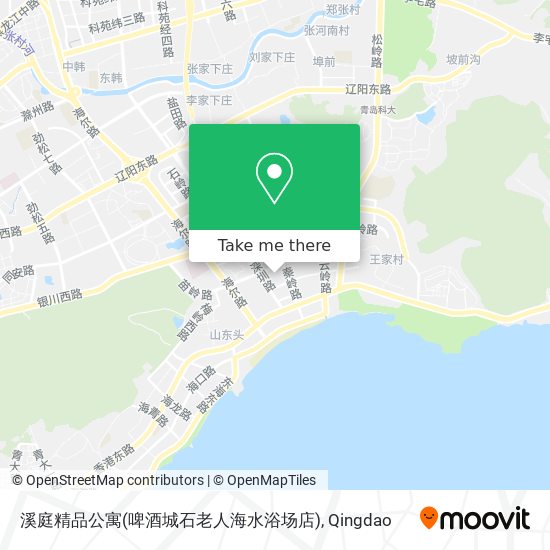 溪庭精品公寓(啤酒城石老人海水浴场店) map