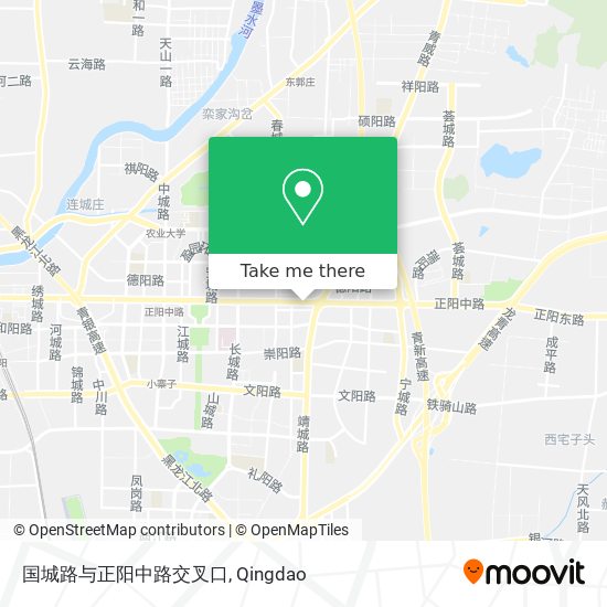 国城路与正阳中路交叉口 map