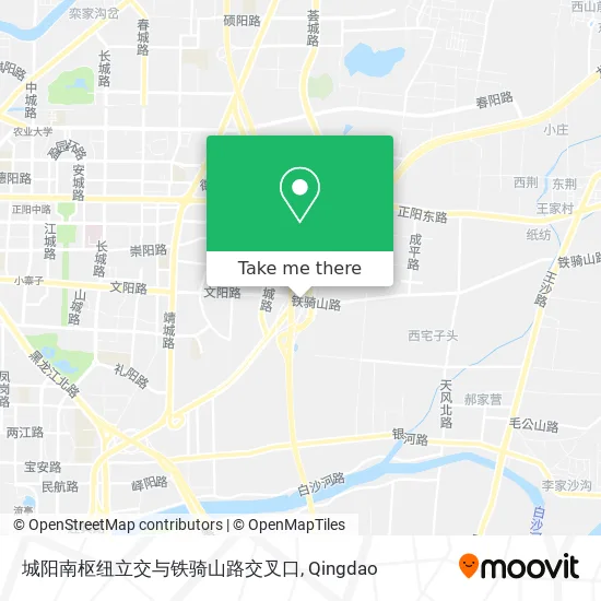 城阳南枢纽立交与铁骑山路交叉口 map