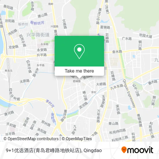 9+1优选酒店(青岛君峰路地铁站店) map