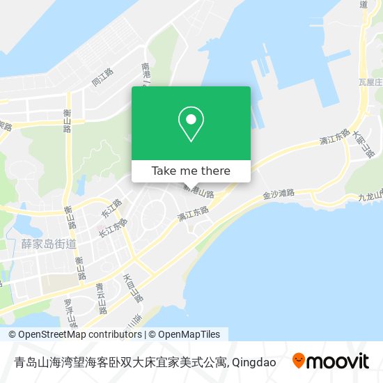 青岛山海湾望海客卧双大床宜家美式公寓 map