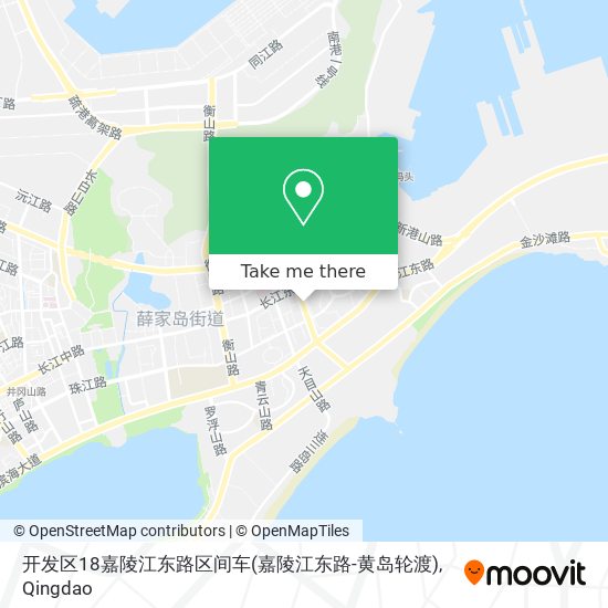 开发区18嘉陵江东路区间车(嘉陵江东路-黄岛轮渡) map