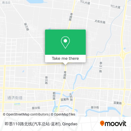 即墨110路北线(汽车总站-蓝村) map