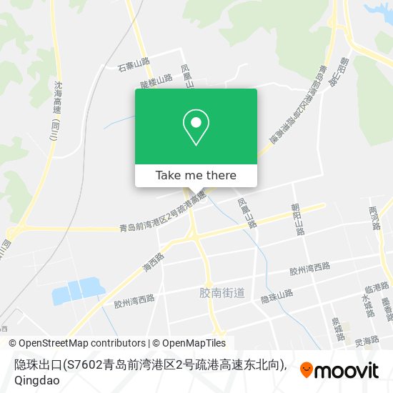 隐珠出口(S7602青岛前湾港区2号疏港高速东北向) map