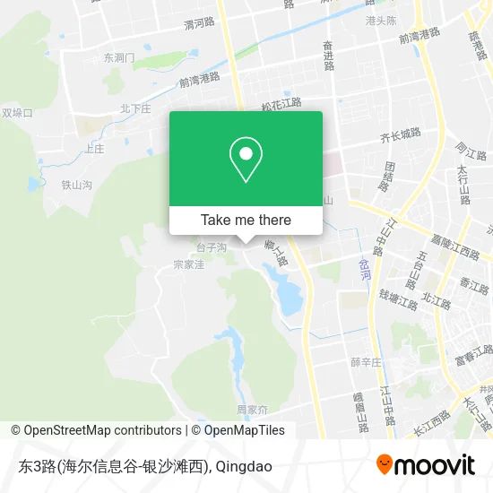 东3路(海尔信息谷-银沙滩西) map
