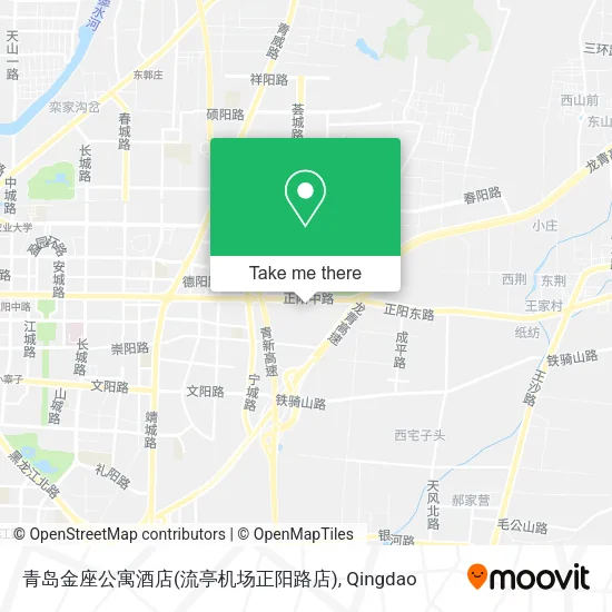 青岛金座公寓酒店(流亭机场正阳路店) map