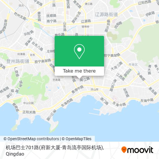 机场巴士701路(府新大厦-青岛流亭国际机场) map