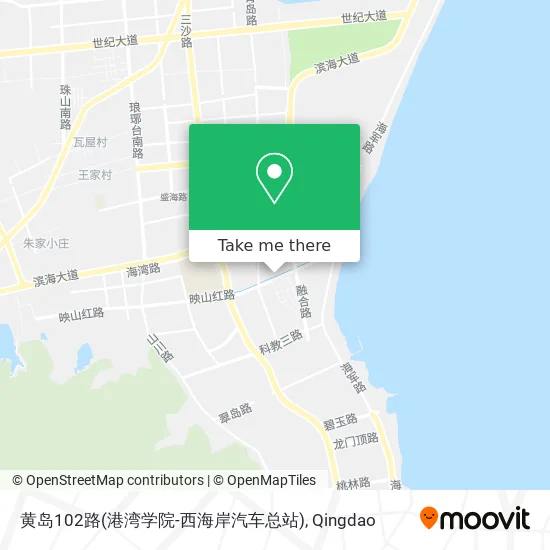 黄岛102路(港湾学院-西海岸汽车总站) map