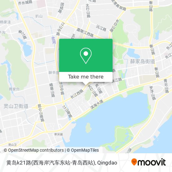 黄岛k21路(西海岸汽车东站-青岛西站) map
