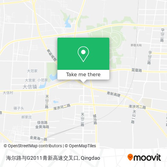 海尔路与G2011青新高速交叉口 map