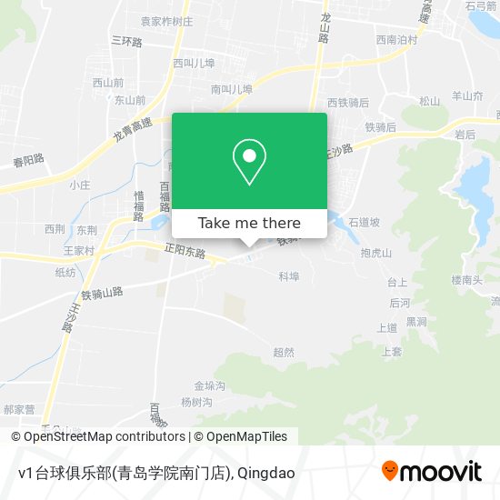 v1台球俱乐部(青岛学院南门店) map